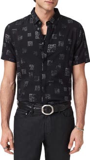 John Varvatos Loren Slim Fit Short Sleeve Button-Up Shirt