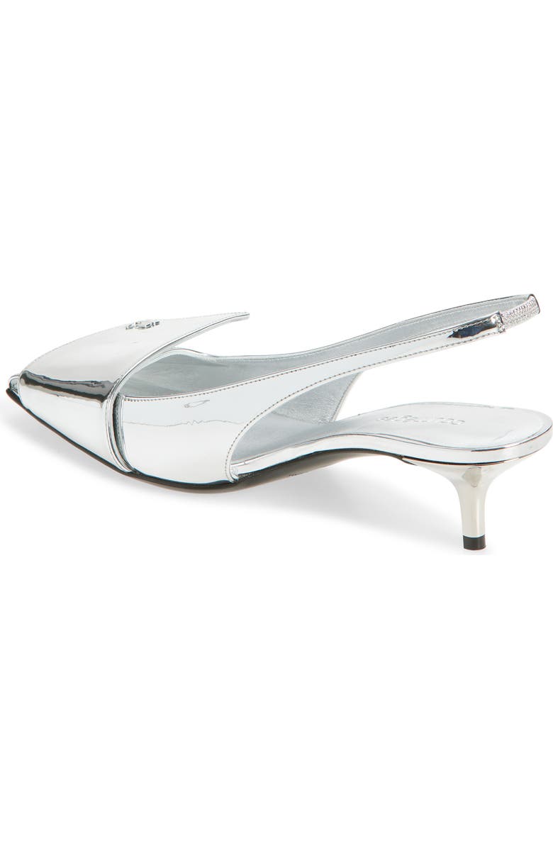 Courrèges Fold Mirror Kitten Heel Slingback Sandals, Alternate, color, Mirror