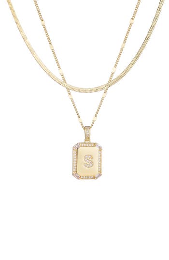 Adornia Initial Tag Pendant Necklace