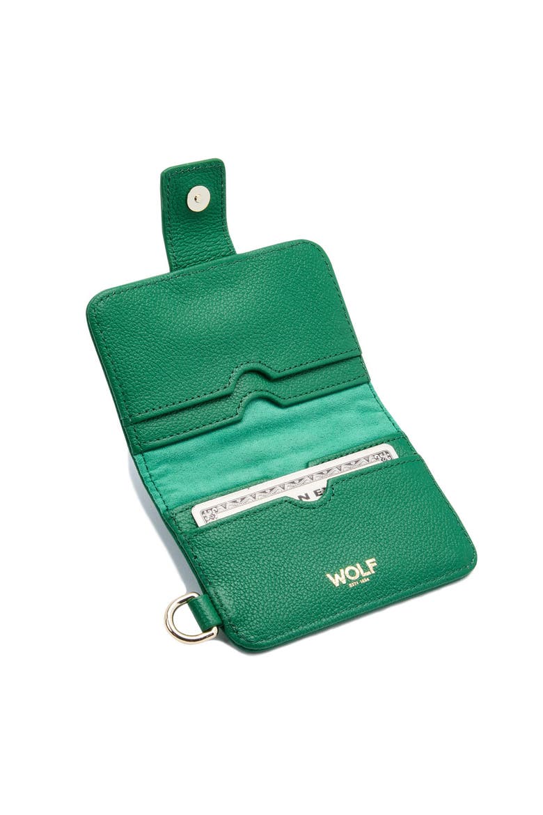 Mimi Credit Card Holder with Wristlet, Alternate, color, Forest Green