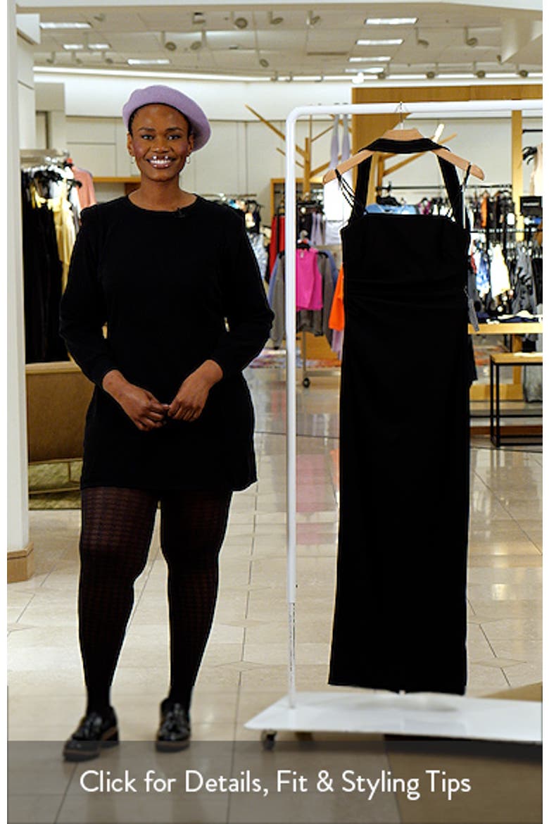 Halter Neck Scuba Crepe Sheath Gown video