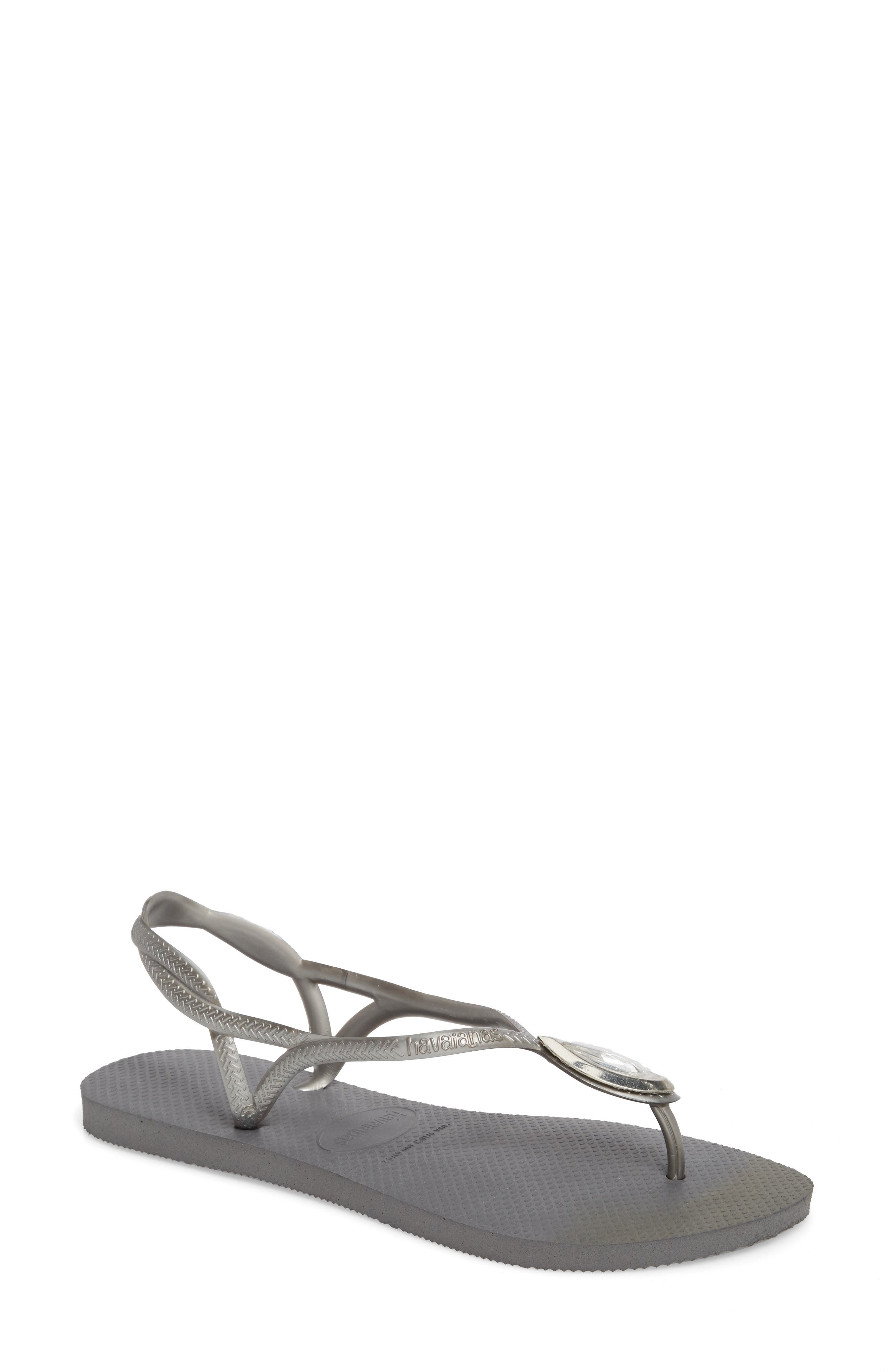 Luna Sandal, Alternate, color, STEEL GREY