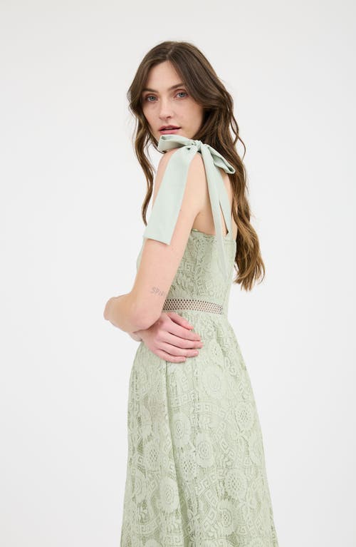 BLU PEPPER BLU PEPPER TIE SHOULDER LACE MIDI DRESS 