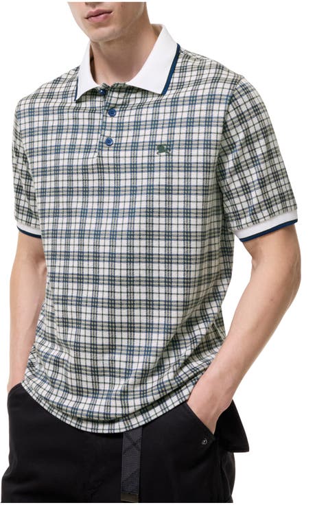 Check Cotton Blend Polo Shirt