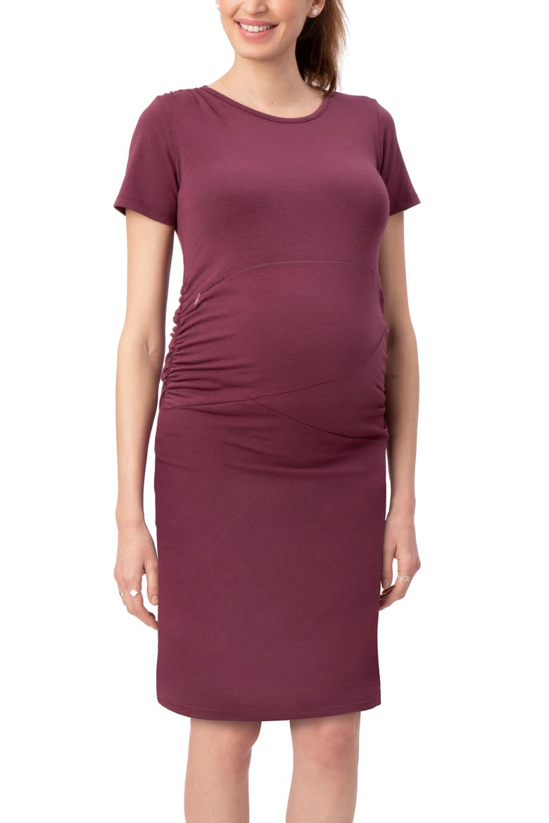 Gramercy Maternity/Nursing Dress, Main, color, WINE