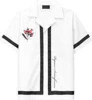RtA Nathan Poppy Graphic Oversized Button-Up Camp Shirt