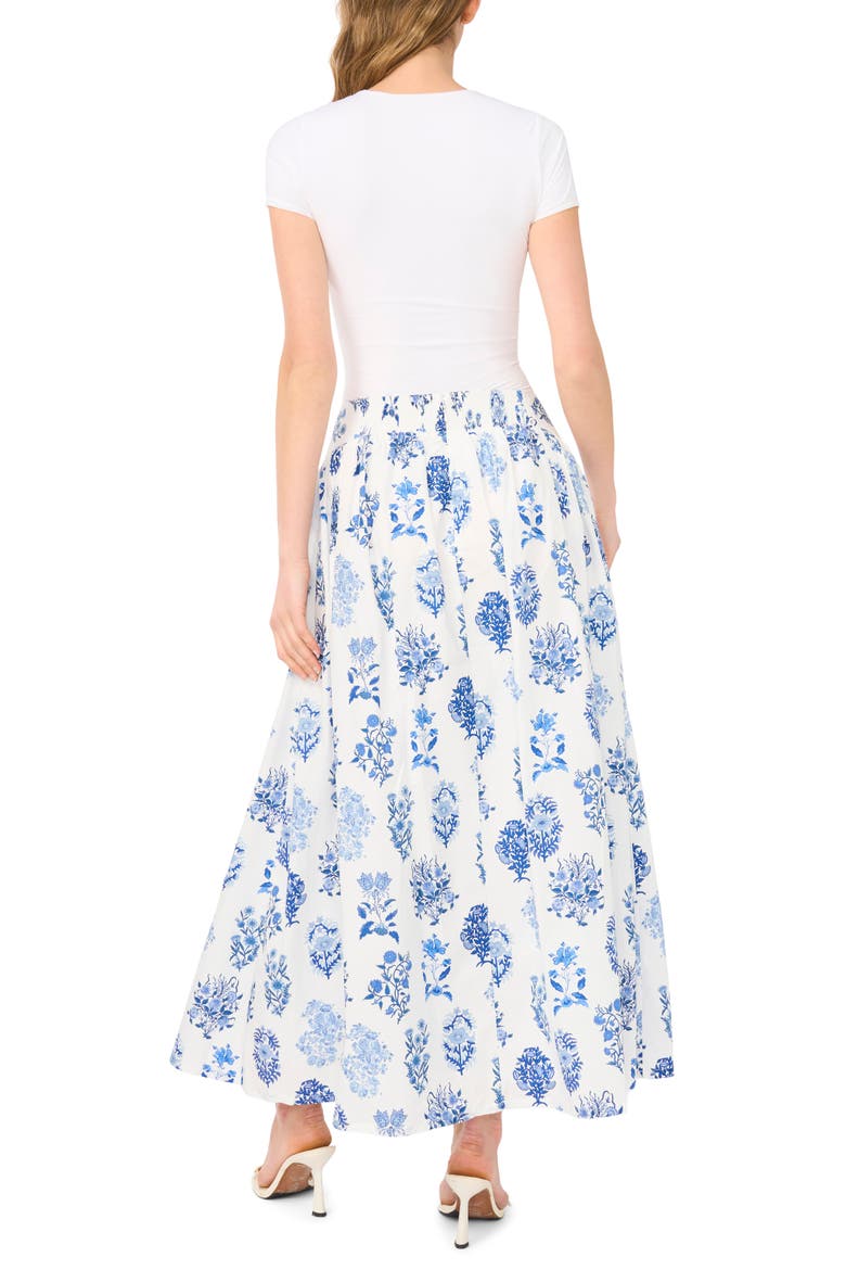 Floral Cotton Blend Maxi Skirt, Alternate, color, TWILIGHT BLUE