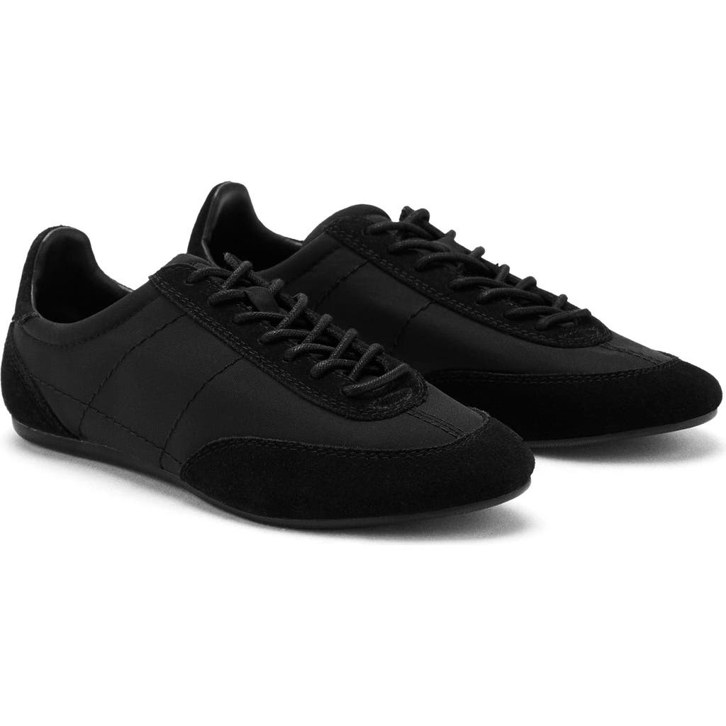 MANGO Mixed Media Sneaker in Black at Nordstrom, Size 37