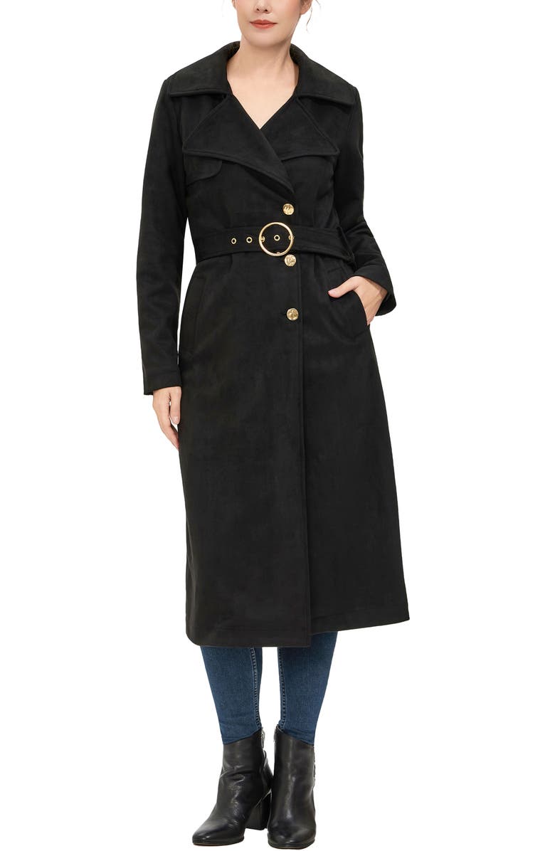 Kimi 
Kai Women
s Natalia Faux Suede Trench Coat, Main, color, Black