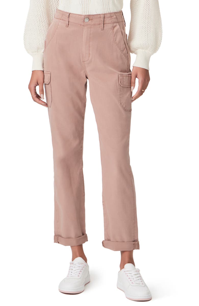 PAIGE Drew High Waist Straight Leg Cargo Pants, Main, color, Vintage Mauve Dune