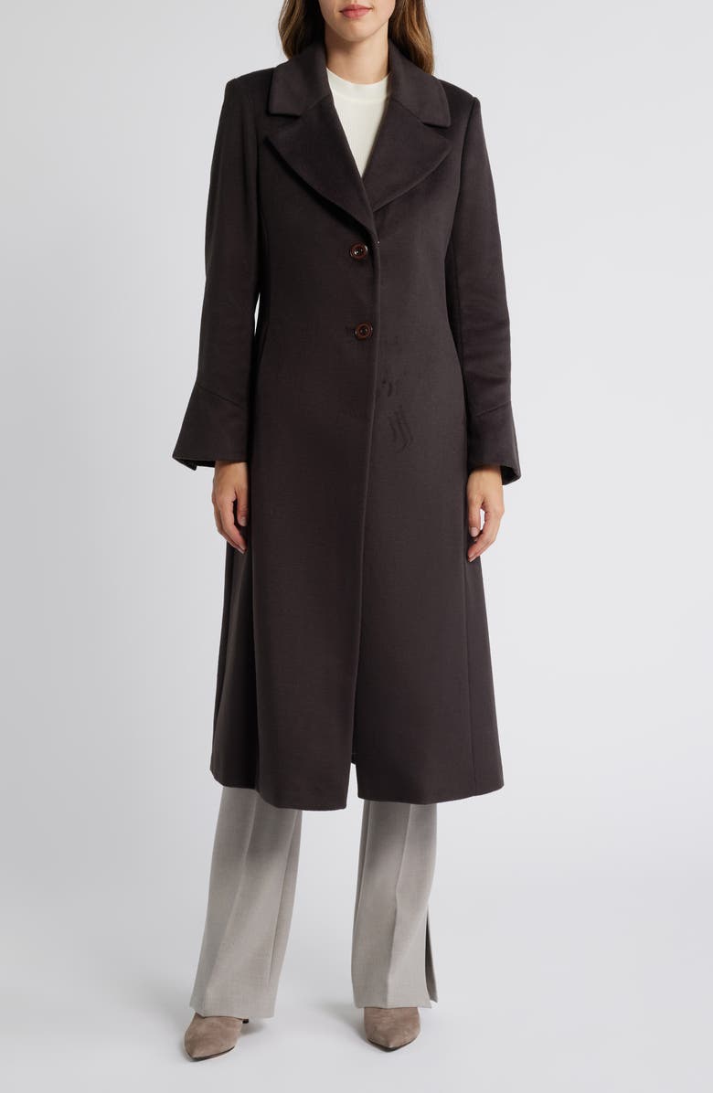 Via Spiga Faux Fur Collar Wool Blend Coat, Alternate, color, 