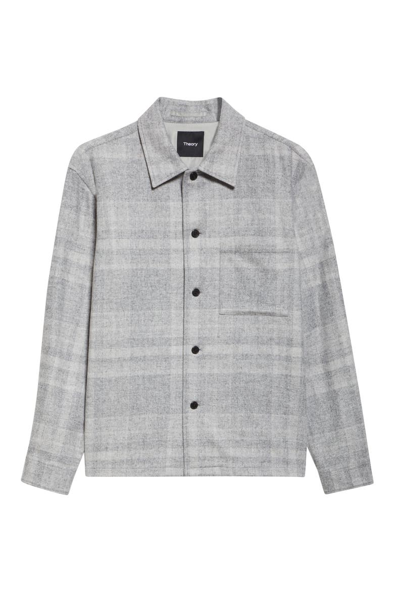 Shaded Plaid Shirt Jacket, Alternate, color, LIGHT GRAY MELANGE
