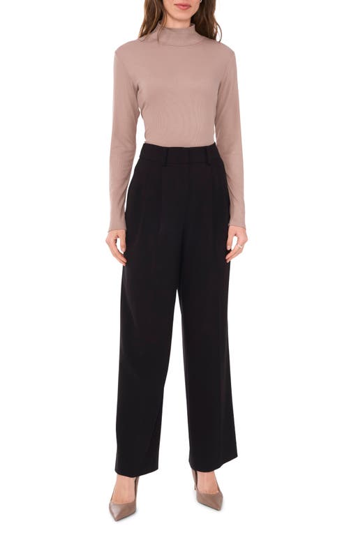 Halogen ® Ribbed Mock Neck Top In Warm Ash Brown