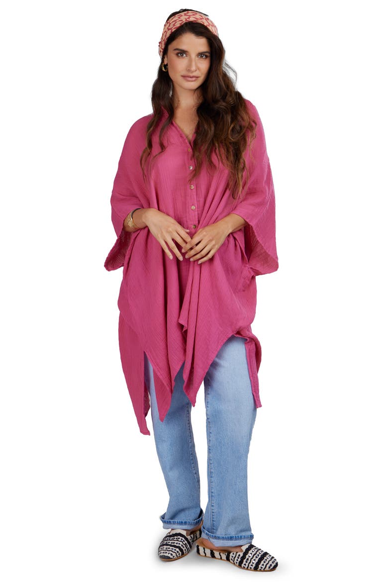 Oversize Cover-Up Shirt, Alternate, color, PINK