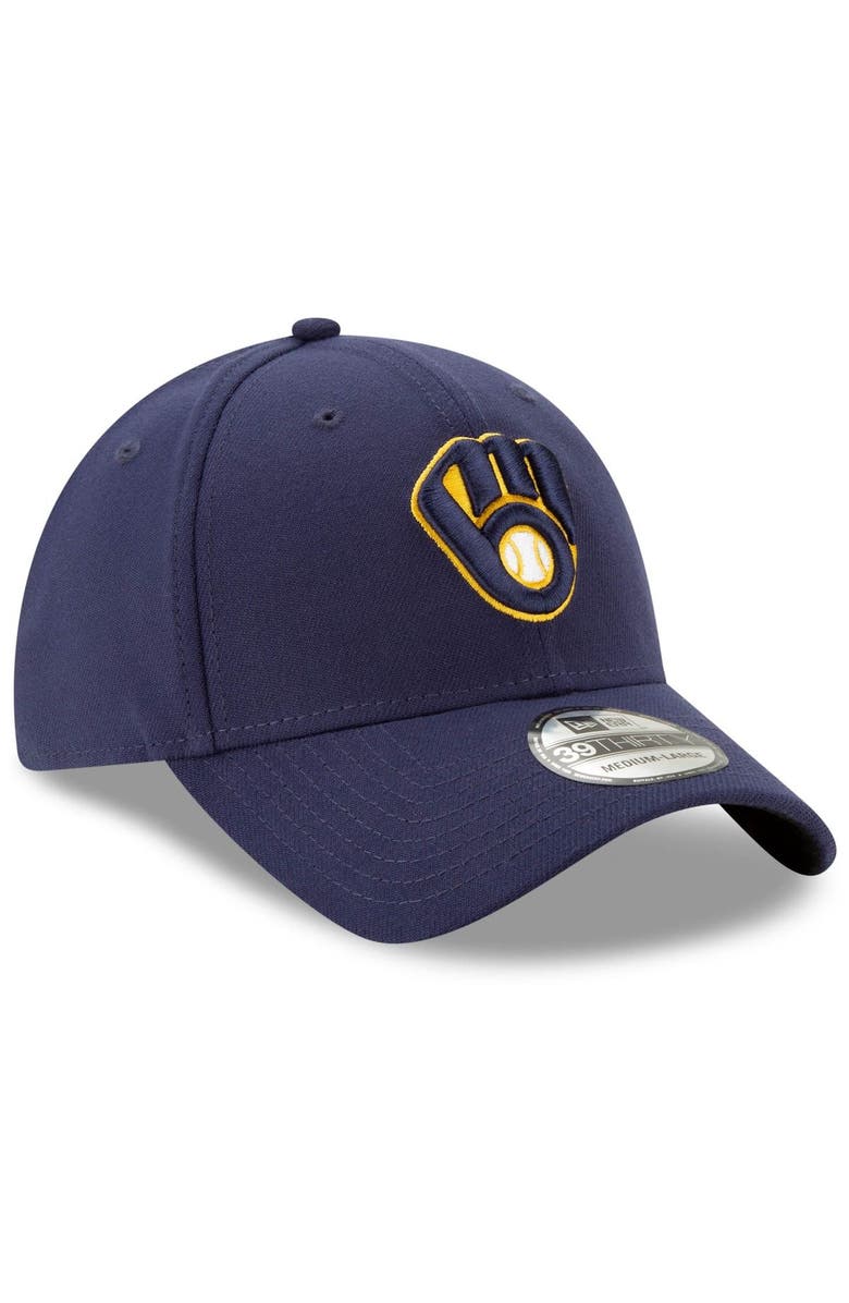 New Era Men's New Era Navy Milwaukee Brewers Game Team Classic 39THIRTY Flex Hat, Alternate, color, 