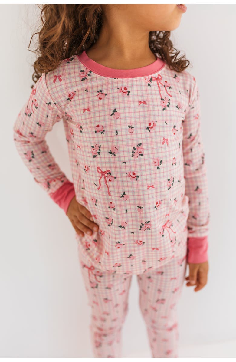 In My Jammers Charlotte Two-Piece Sleepwear Set, Alternate, color, Pink Floral Plaid