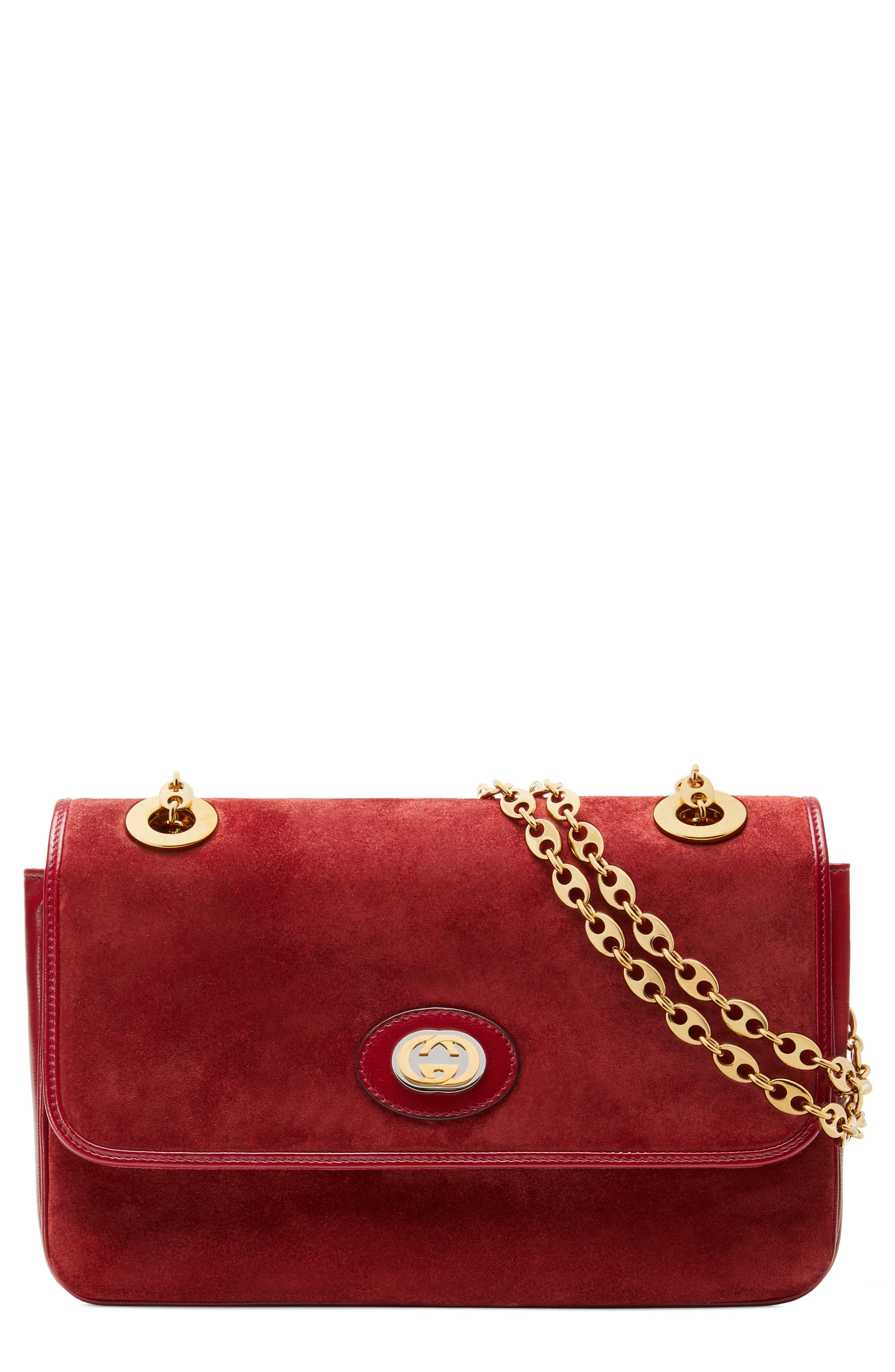 Gucci Small Suede Shoulder Bag, Main, color, 