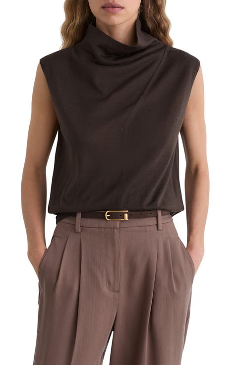 Honey Mock Neck Wool Shell