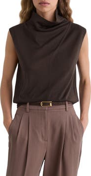 Reiss Honey Mock Neck Wool Shell