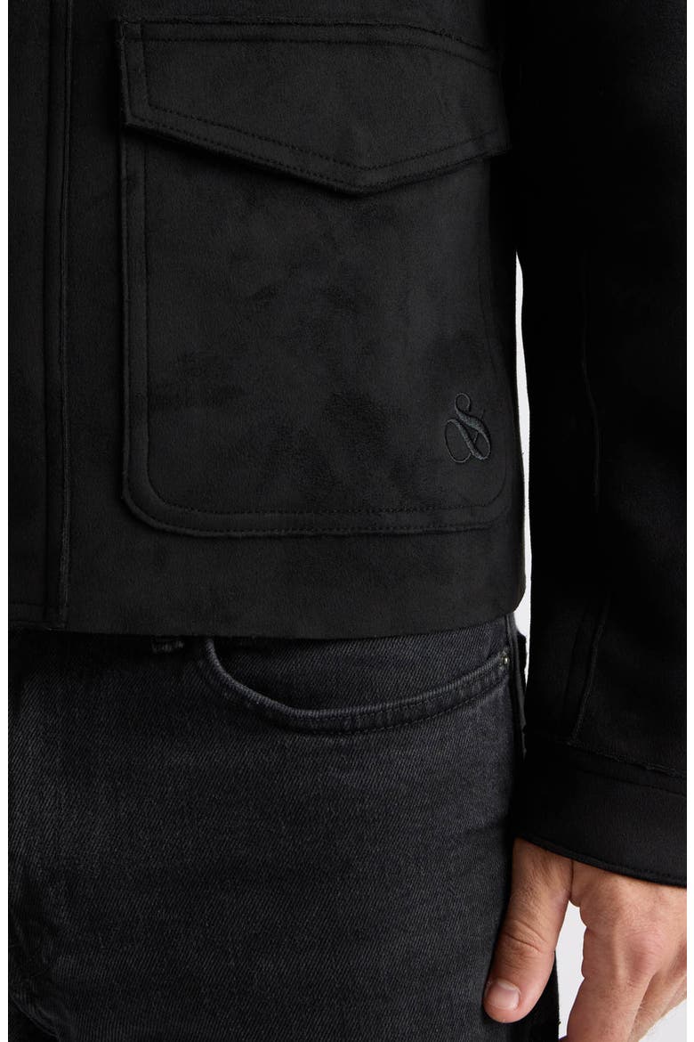Karl Faux Suede Jacket, Alternate, color, BLACK
