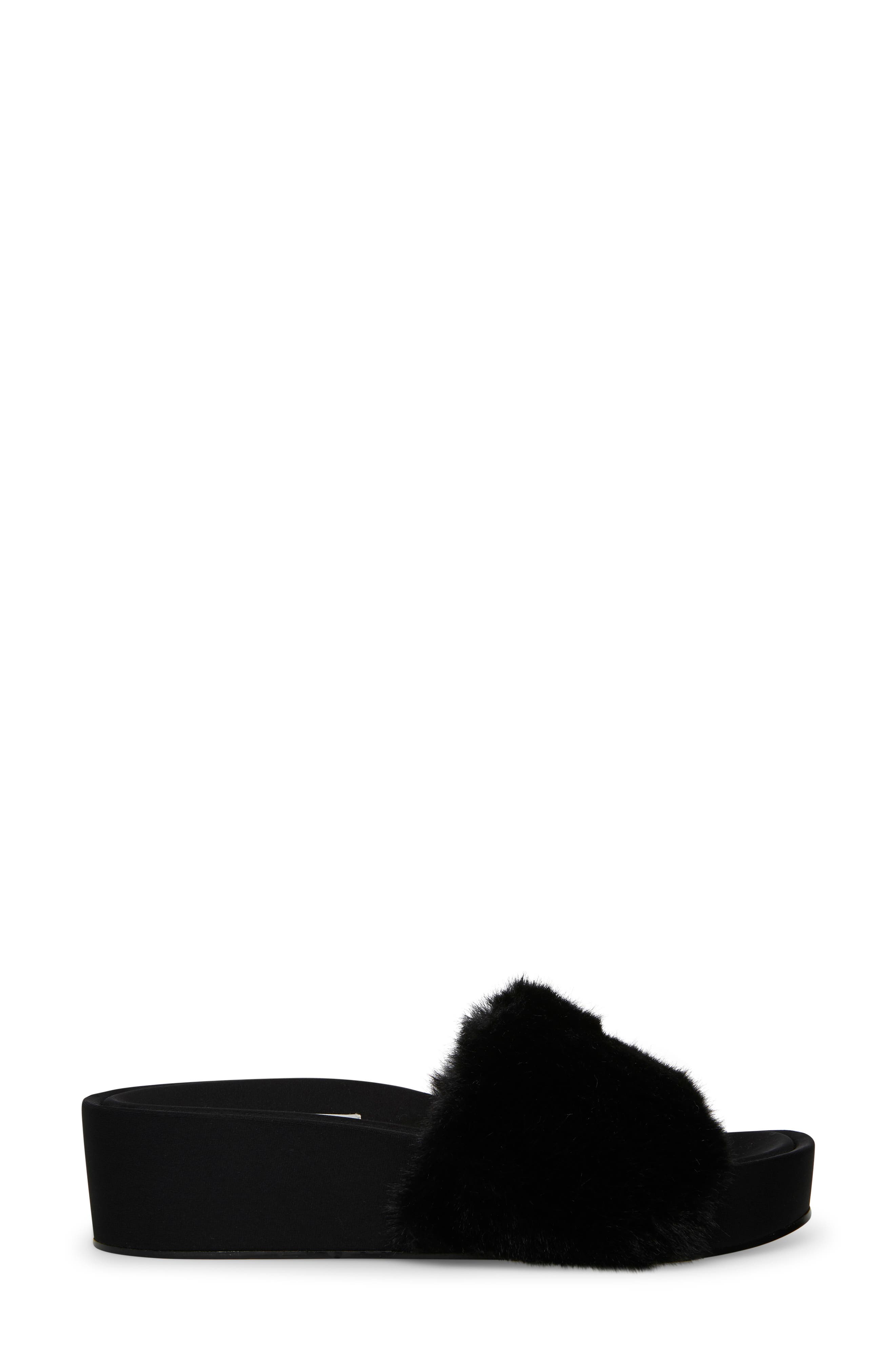 Steven New York Raine Faux Fur Slide Sandal, Alternate, color, 