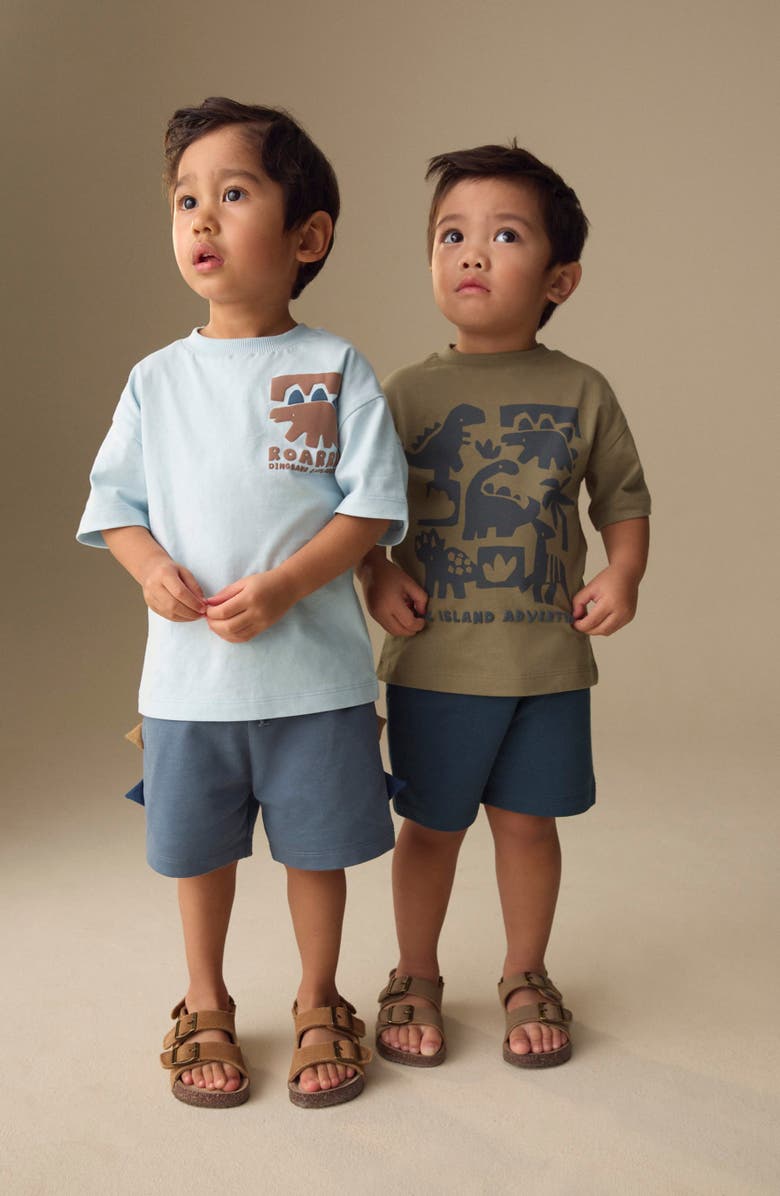 NEXT Kids' 4-Pack Dino Graphic T-Shirts & Assorted Shorts, Alternate, color, Multi
