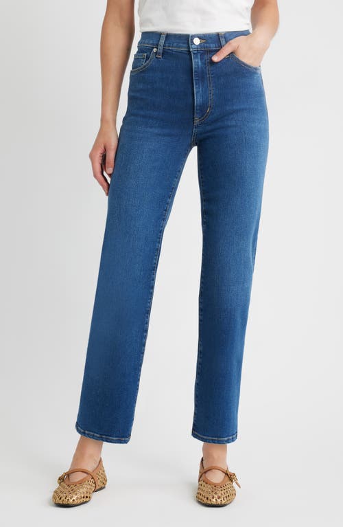 Frame Pixie Le Sleek Straight High Waist Ankle Straight Leg Jeans In Blue