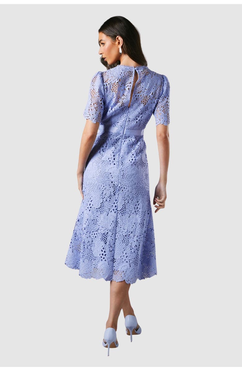 Coast Lace Midi Dress With Bow Belt, Alternate, color, Lavender