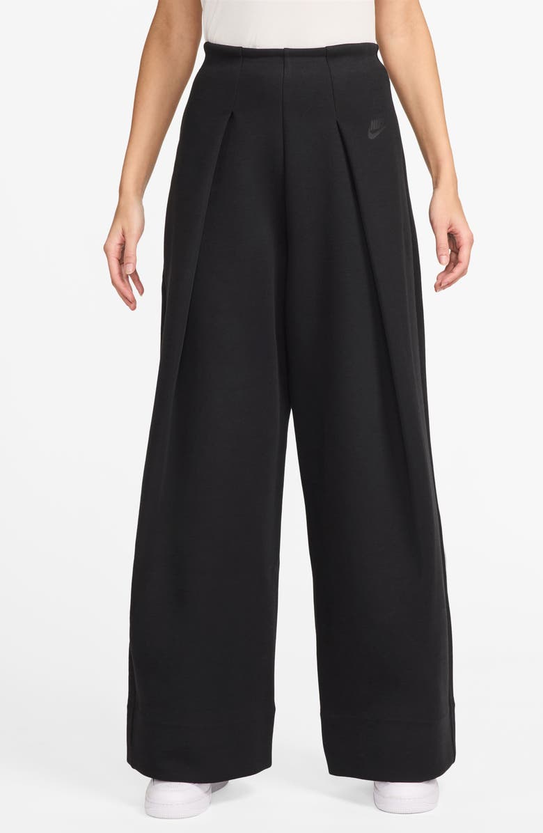 Nike Sportswear High Waist Pleated Tech Fleece Sweatpants, Main, color, 
