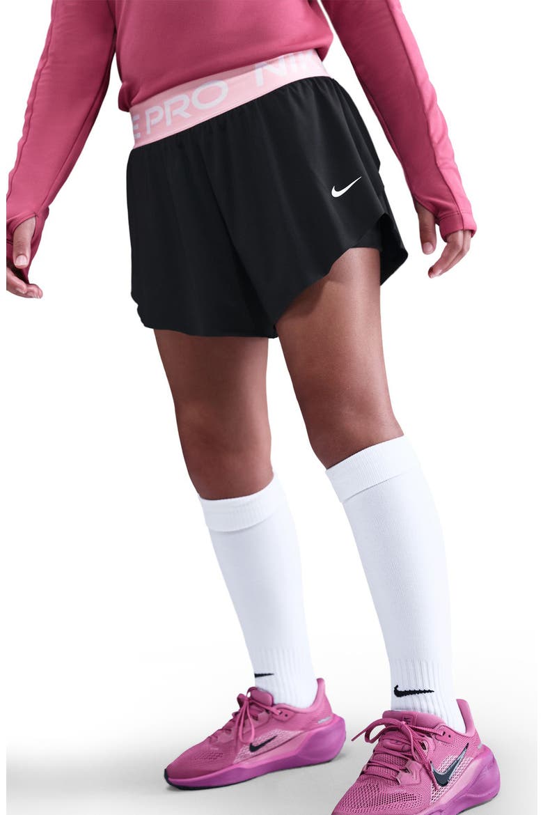 Pro Dri-FIT 2-in-1 Shorts, Alternate, color, 011 BLACK/MED SOFT PINK/WHITE