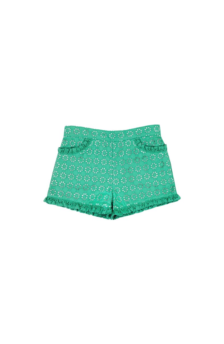 Busy Bees Phoebe Pocket Shorts, Main, color, Green Eyelet