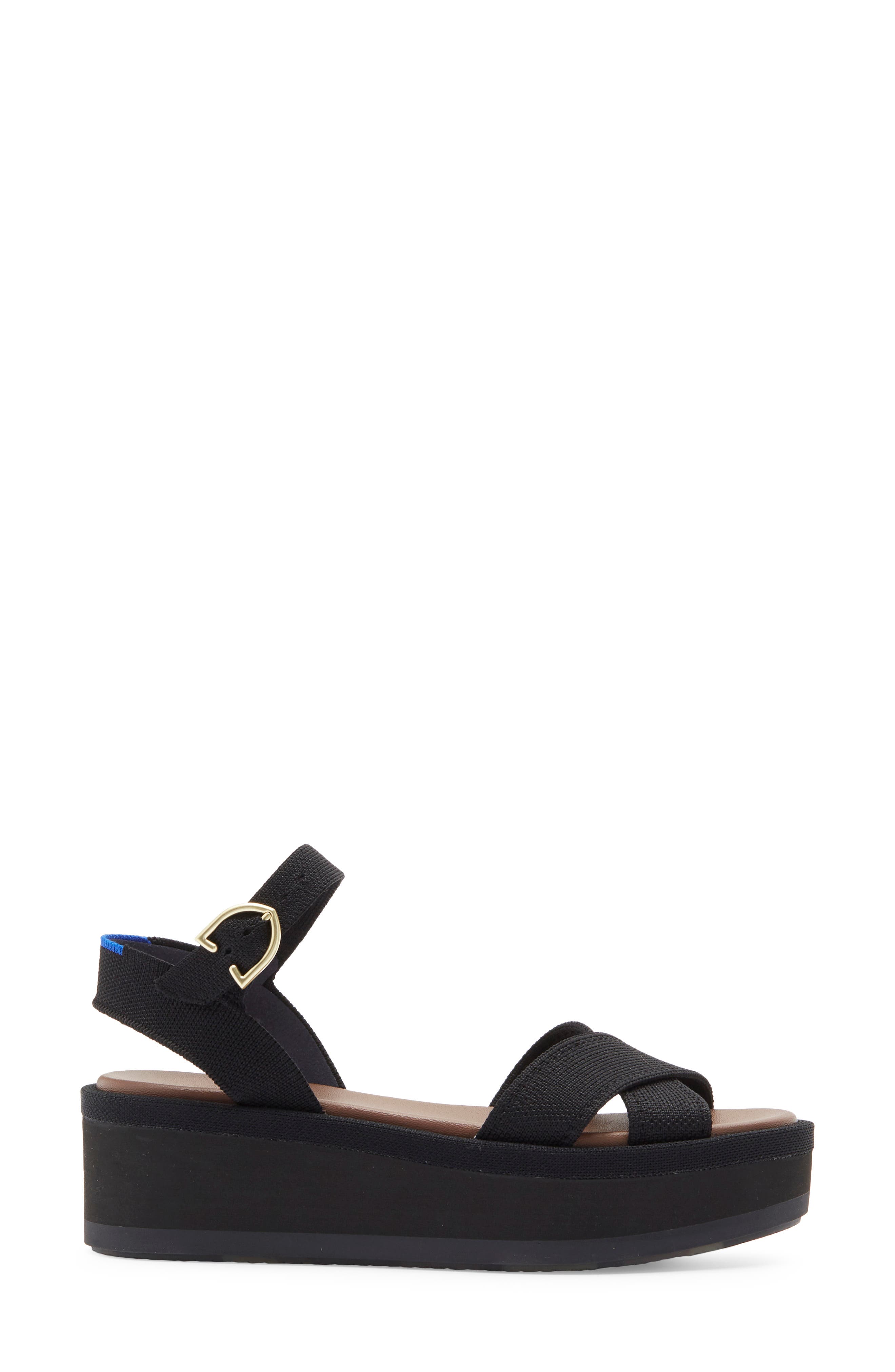 Rothy's Criss-Cross Platform Ankle Strap Sandal, Alternate, color, 