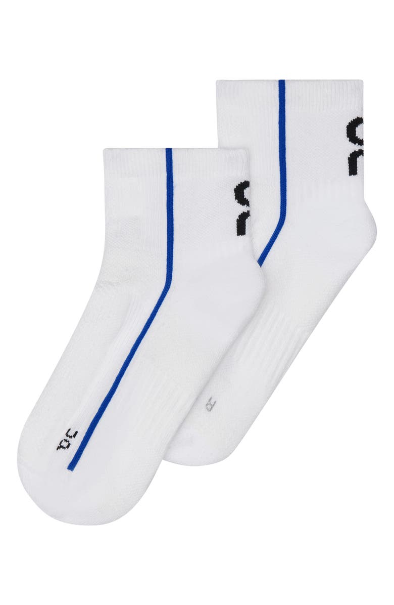 On Court Mid Socks, Main, color, White/ Indigo