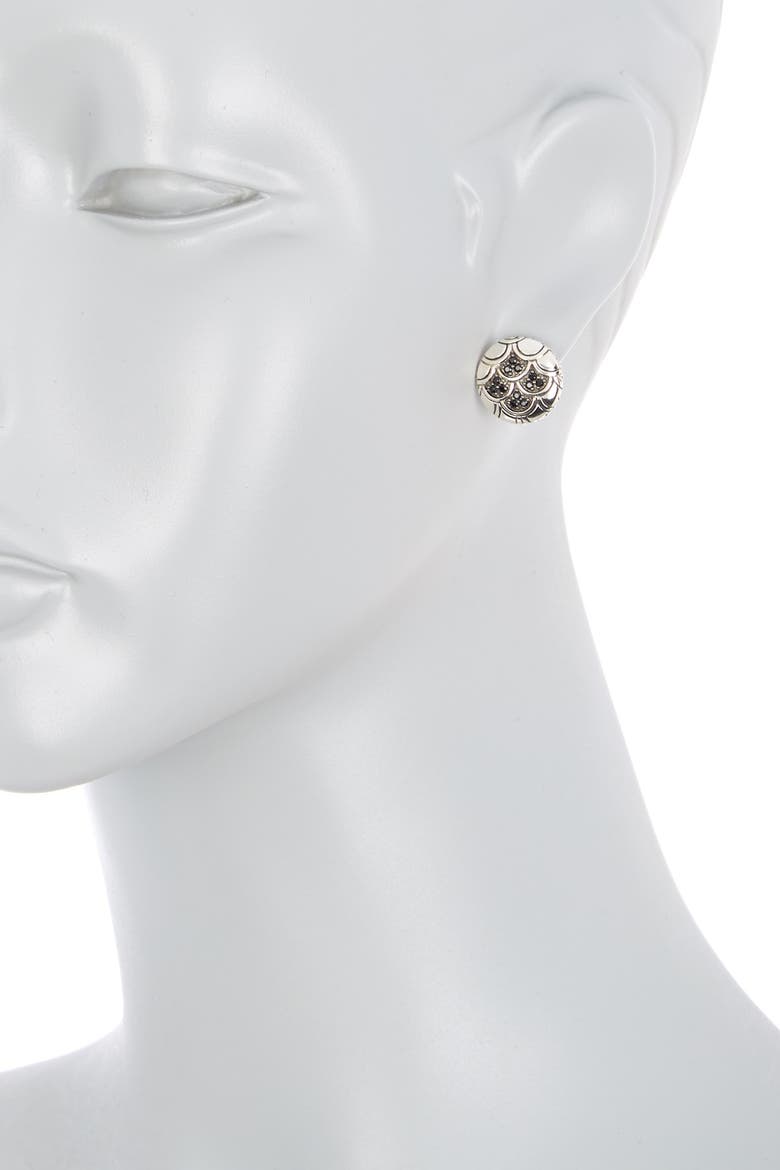 Naga Black Sapphire Stud Earrings, Alternate, color, BLACK