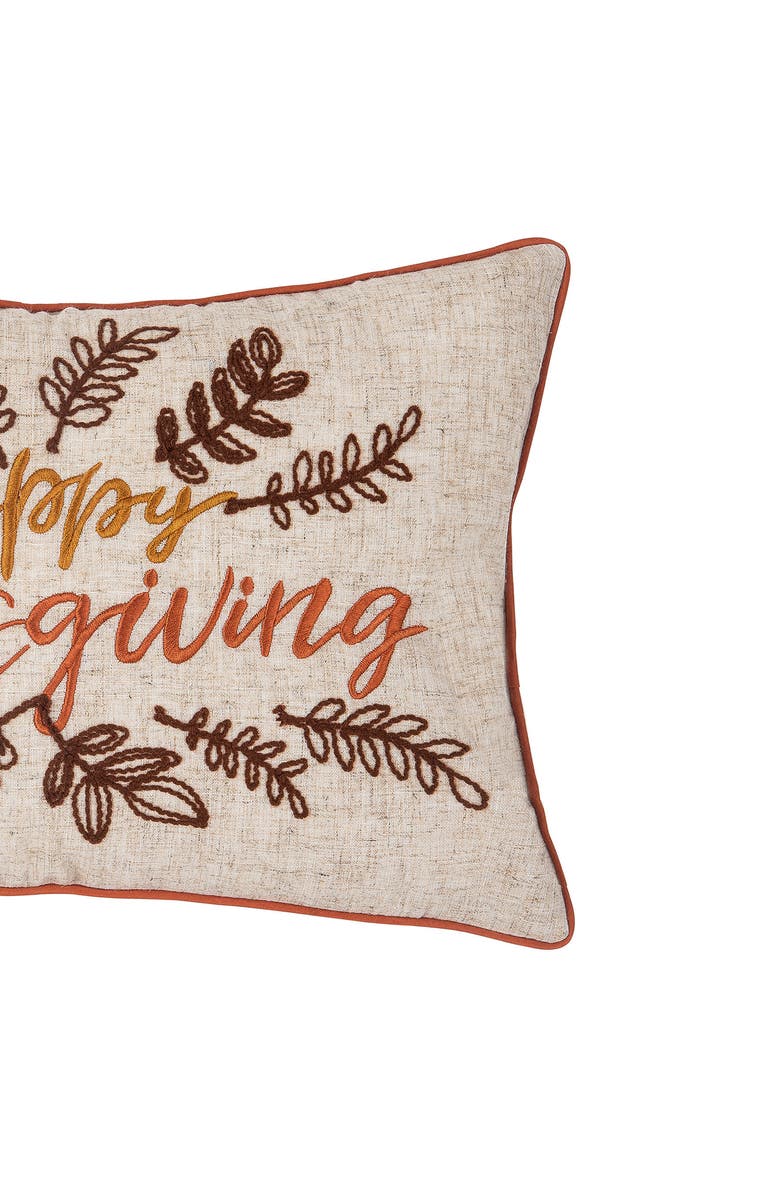 C&F Home Happy Thanksgiving Polyester Accent Pillow, 14" x 22", Alternate, color, Brown