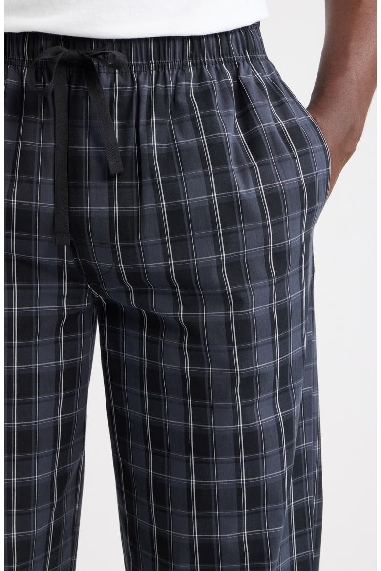 Stormy Plaid Woven Cotton Lounge Pants, Alternate, color, CHARCOAL