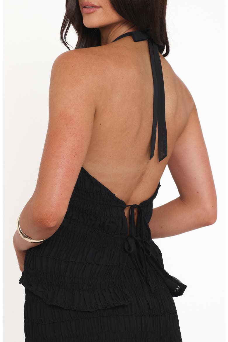 Zafira Textured Halter Top, Alternate, color, BLACK