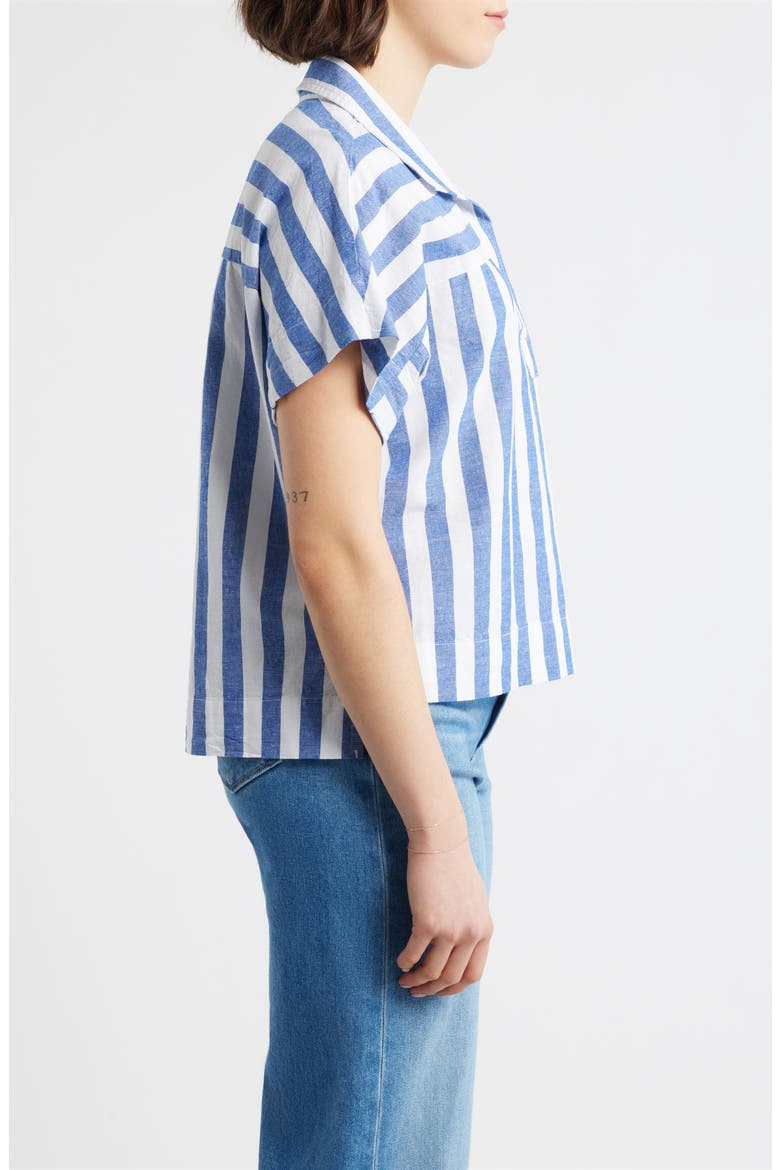 Relaxed Stripe Shirt, Alternate, color, BLUE