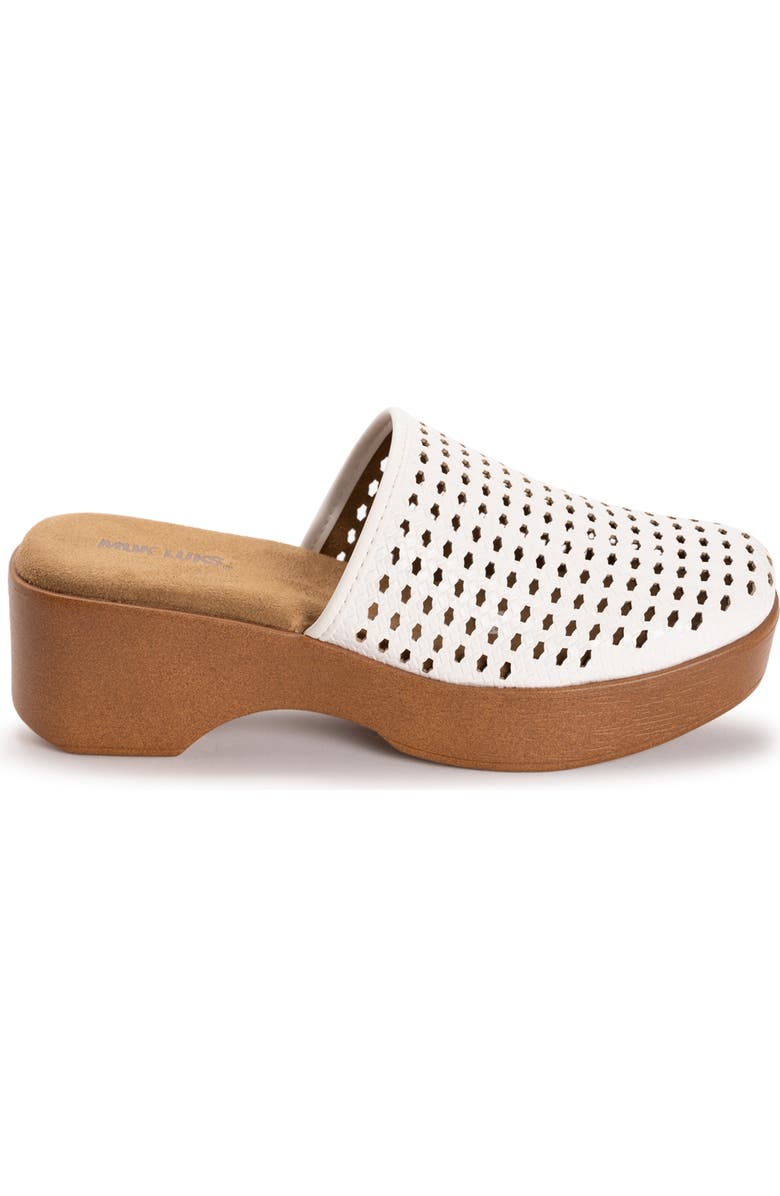 MUK LUKS Callen Platform Clog, Alternate, color, White
