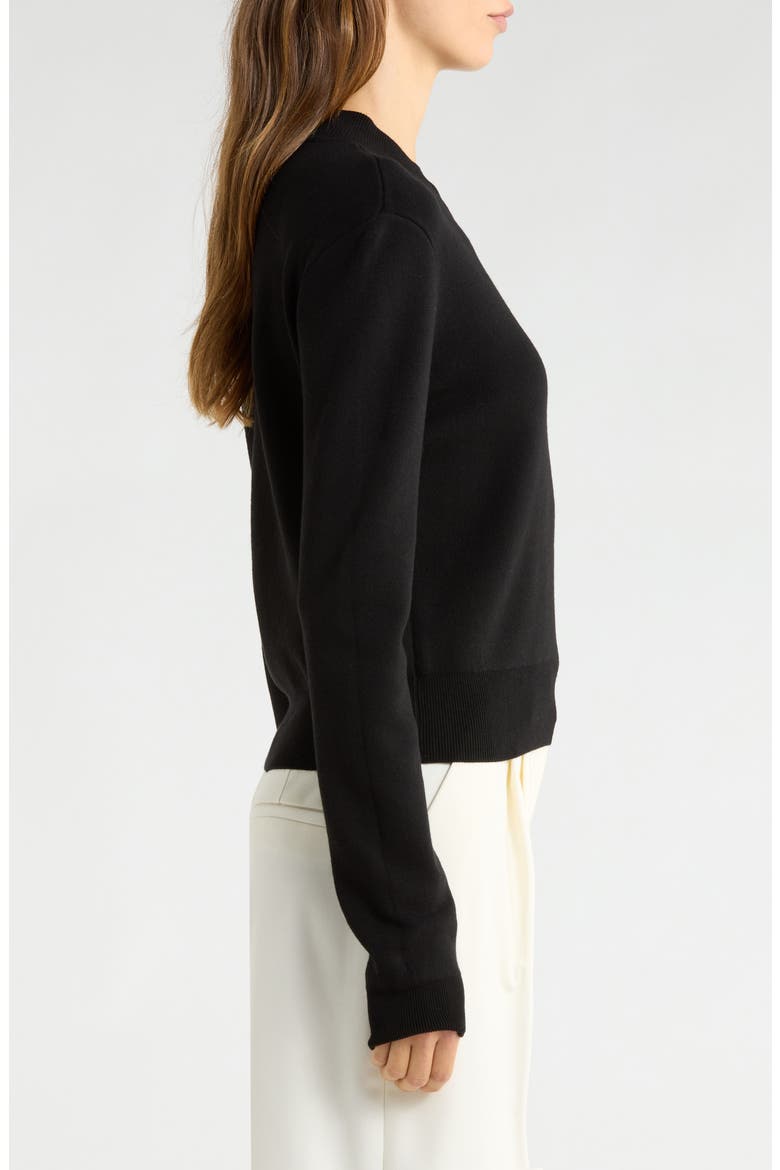 The Whitney Mock Neck Sweater, Alternate, color, BLACK