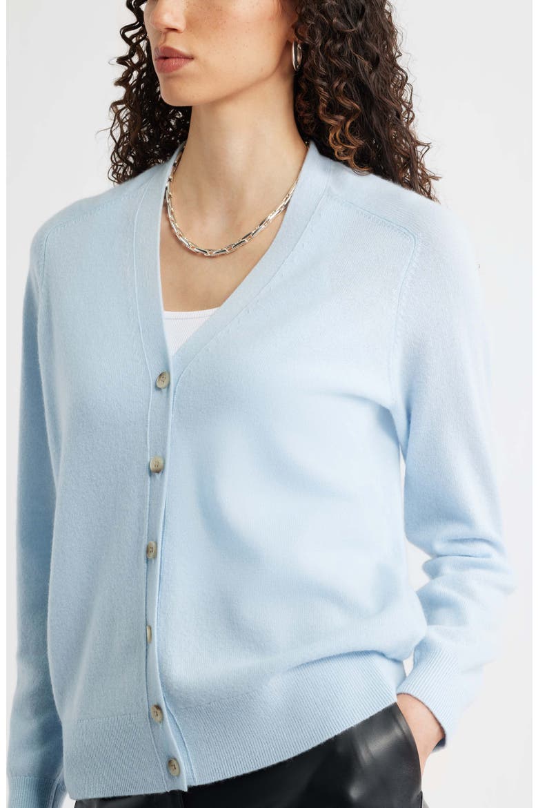 Cashmere V-Neck Cardigan, Alternate, color, BLUE SUBDUED