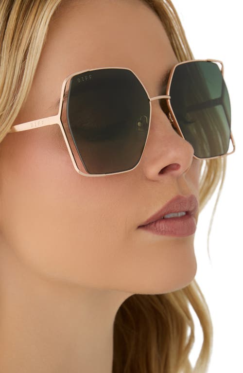 Diff Donna Iv 61mm Gradient Polarized Square Sunglasses In Multi