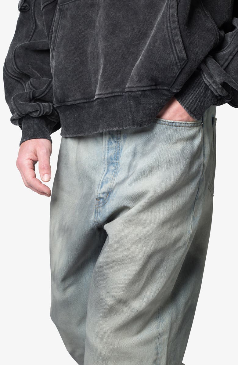 mnml Ultra Baggy Oil Stain Jeans, Alternate, color, Vintage Blue