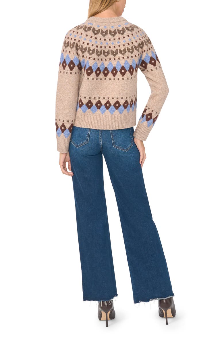 Fair Isle Cardigan, Alternate, color, BROWN SUGAR MELANGE