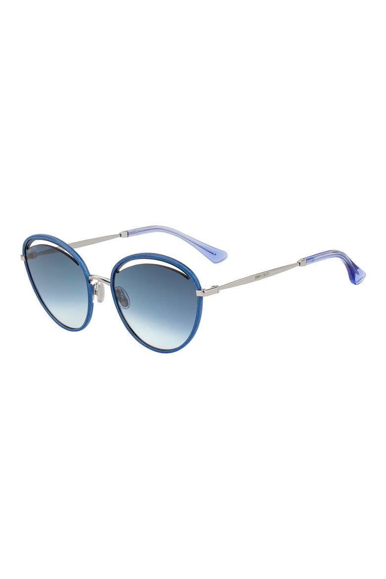 Malya 59mm Cutout Lens Sunglasses, Alternate, color, BLUE GLITTER BLUE