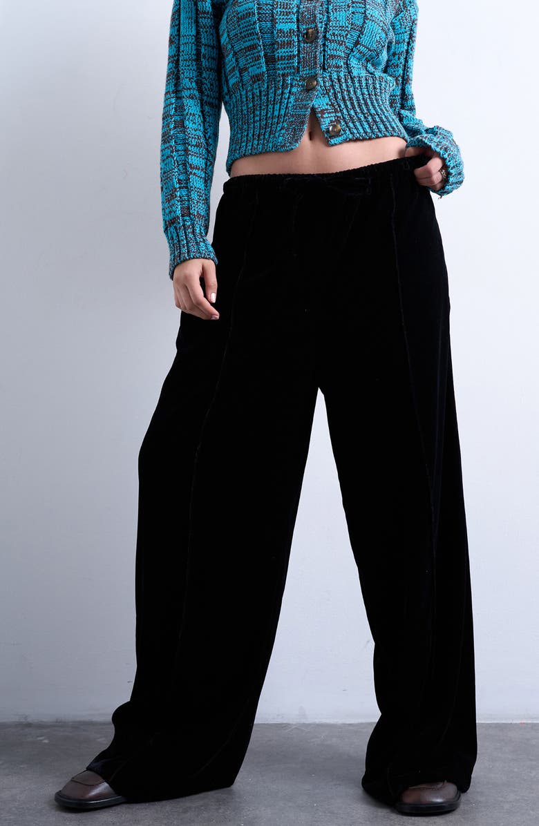 Topshop Drawstring Wide Leg Pants, Main, color,