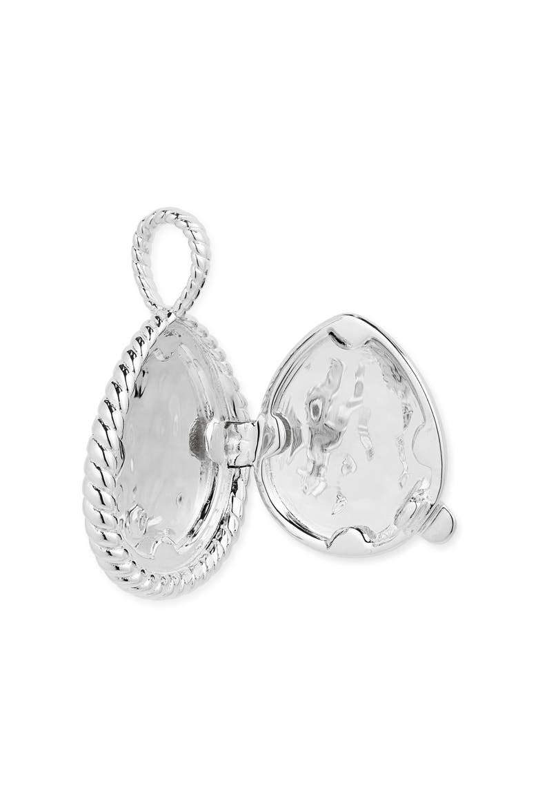 Mini Deia Locket Charm, Alternate, color, STERLING SILVER