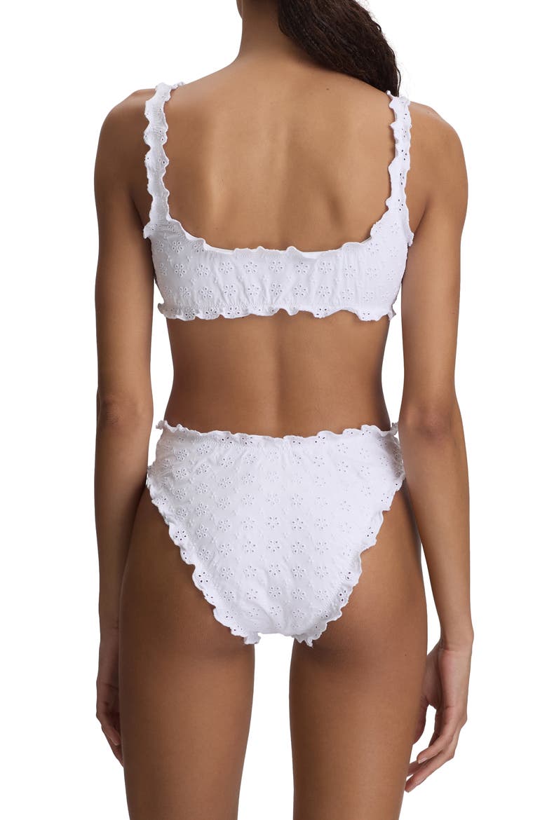 Kennedy Ruffle Eyelet Bikini Top, Alternate, color, WHITE