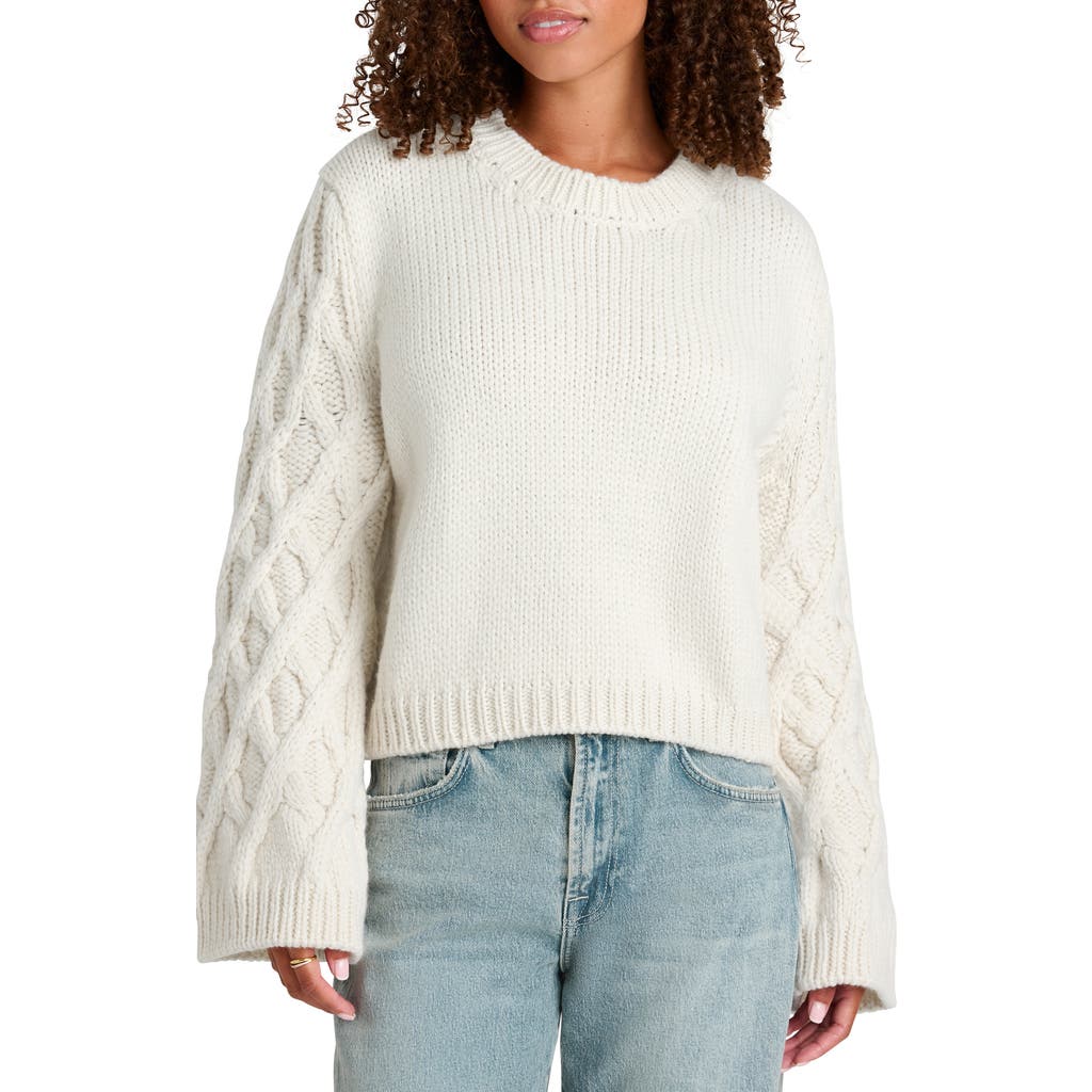 Splendid Ember Crewneck Cashmere Sweater In Pale Oak