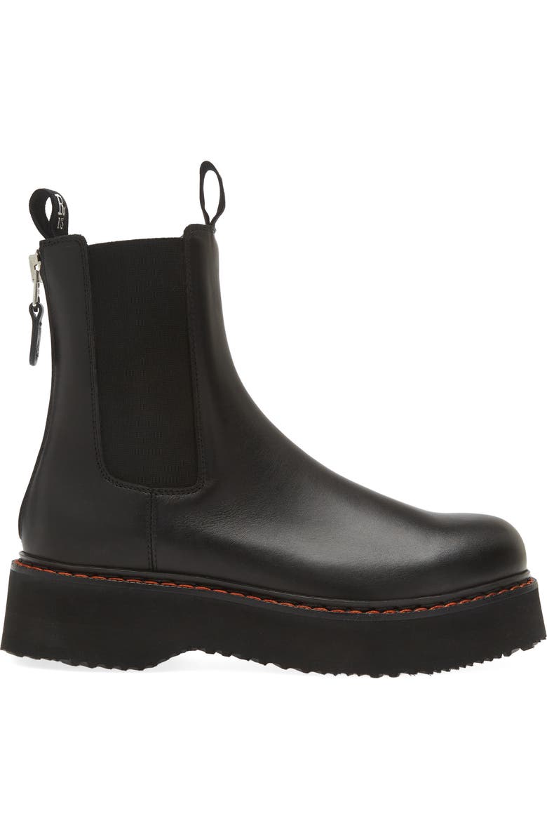 R13 Platform Chelsea Boot, Alternate, color, Black